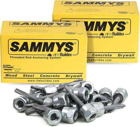 Everflow Sammys 8042957-100 DST 20 3/8 Inch Screw Vertical Threaded Rod Anchor Designed for Steel Structure, Steel with Electro-Zinc, Corrosion Resistance, 1/4-14 x 2 Inch Screw Length - (Pack of 100) in Kuwait
