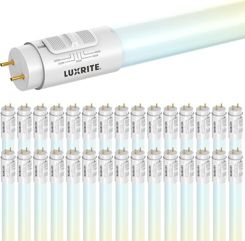 LUXRITE 4FT LED Tube Light T8, 12W/15W/18W, 4 Pack | 5CCT 3000K-6500K, 1620/1950/2250LM, Ballast Compatible or Bypass, Single/Double End, UL and DLC Listed in Kuwait