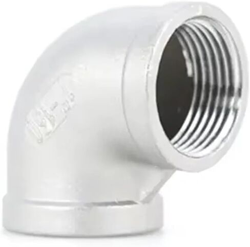 1/4 "1/2" 3/4 "1" 1-1 / 2 "2" الكوع 90 درجة بزاوية الفولاذ المقاوم للصدأ SS304 تركيبات الأنابيب الملولبة المخفض اتصال السباكة 1 قطعة (2") in Kuwait