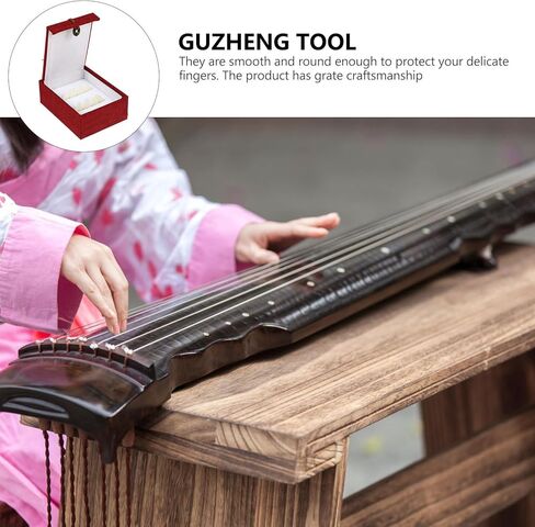 مجموعة أظافر صناعية من Cabilock Guzheng مع شريط لاصق صغير الحجم، أعواد أصابع بيضاء وأغطية حماية لأطراف أصابع Guzheng الاحترافية للبالغين مع صندوق تخزين in Kuwait