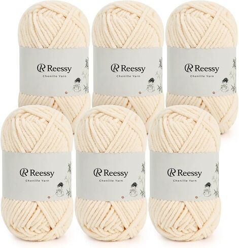 Bulky Chenille Yarn for Crocheting – 6 Pack of 50g/1.76oz Skeins, Pure Polyester, CYC #5 Bulky Weight – Thick Chunky Chenille Yarn Pack for Crafting Plush Toys, Blankets, Scarves(Sky Blue) in Saudi Arabia