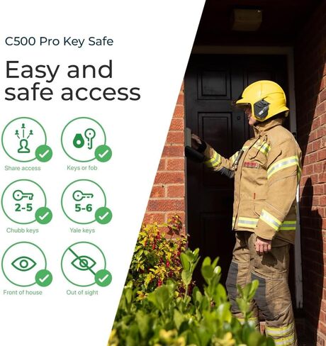 SUPRA C500 Pro Key Safe - تفضل الشرطة ذات الأمان العالي في الهواء الطلق مقاومة للهجوم بزر ضغط مثبت على الحائط آمن. صندوق قفل للمفاتيح، والسلاسل، وبطاقات الوصول in Kuwait