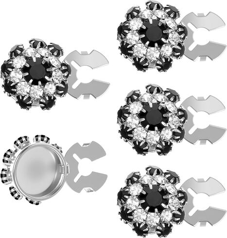 5 Pcs Button Covers, Button Covers for Women Blouses Rhinestone Crystal Detachable Cover Clip-On No Sew Buttons Decorative Replacement for Clothing Dress Crafting Gold Embellishments in Saudi Arabia
