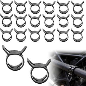 20PCS 1/4" ID 6mm Spring Band Hose Clamps Assortment Kit, Auto Fastener Assortment Kit, Hose Fuel Silicone Vacuum Sleeving Hose Clamp, Constant Tension Steel Clamps for Auto Fuel Lines (14MM) in Saudi Arabia