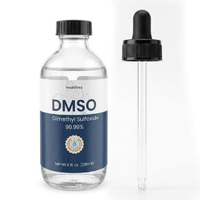 99.99% Pure DMSO Liquid - 2-Pack (2 fl oz Each) High Purity Dimethyl Sulfoxide Solvent - Crystal Clear Glass Bottles with Separate Dropper - Low Odor in Kuwait