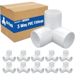 تركيبات PVC 1 بوصة 4 اتجاهات (10 عبوات) درجة الأثاث، موصل الكوع، شديد التحمل للأثاث الذي تصنعه بنفسك، الإطارات، مقاومة للأشعة فوق البنفسجية - متوافقة مع جدول 1 بوصة 40 أنبوبًا PVC‌ in Kuwait