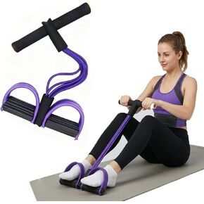 21 Fitness Resistance Bands-6 Tube Pedal Ankle Puller, Pedal Resistance Band with Handle, Natural Latex Fitness Bands, Multifunction Tension Rope for Abdomen, Waist, Arm in Kuwait