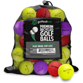 كرات جولف مُعاد تدويرها لمزيج ألوان Taylormade - كرات جولف مستعملة بحالة جيدة - تتضمن حقيبة شبكية - (24-48) عبوة، متعددة الألوان in Kuwait