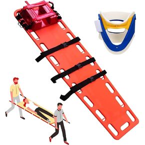 Lifesaving Stretcher Emergency Rescue Stretcher Backboard with Neck Brace, Safety CPR Board Life Board One-Piece Molding, Water Rescue Stretcher Responder Backboard(RED) in Kuwait
