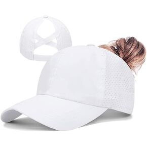 Women's Baseball Cap, Perforated Quick-Dry Hat with Criss-Cross Back Opening for Active Sports in Kuwait