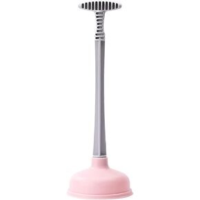 Toilet Plunger with Long Handle, Rubber Plastic Strong Suction Bathroom Plunger Toilet Pipe Unclogger for Home Bathroom Cleaning Supplies (Pink) in Saudi Arabia