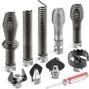 10-Piece Drain Cleaning Kit, Clog Removal Set with Heavy-Duty Plunger, Auger Snake, Wrench & Tools for 5/16-inch to 3/4-inch Drain Snake Cable – for Sink, Toilet, Shower & Drainpipes in Kuwait