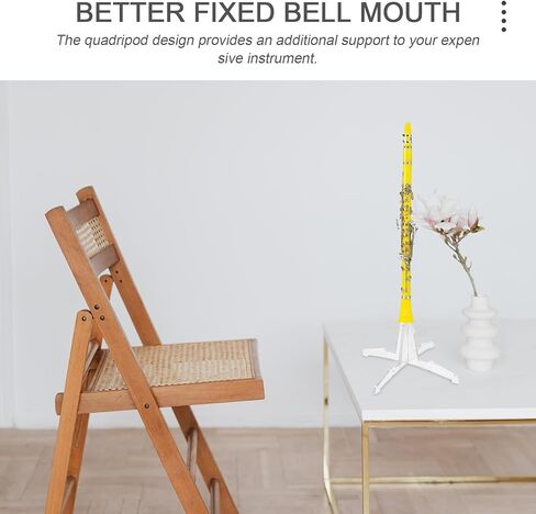 حامل كلارينيت محمول قابل للفصل بأربعة أرجل لآلات الفلوت وآلات النفخ الخشبية مع دعم، خفيف الوزن وصغير الحجم للسفر والتمرين in Kuwait
