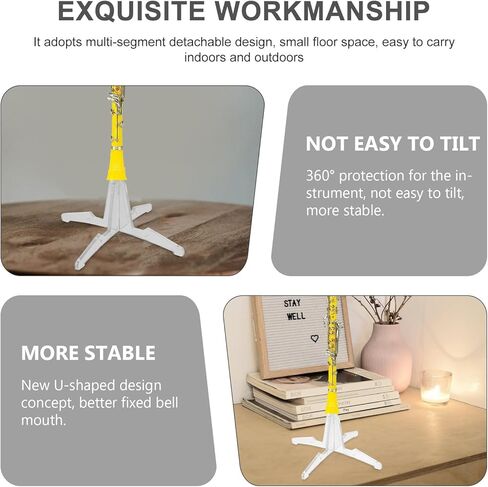 Detachable Clarinet Stand with Four-legged Support Portable Instrument Holder Bracket for Clarinet and Flute Suitable for Desktop and Travel Use in Kuwait