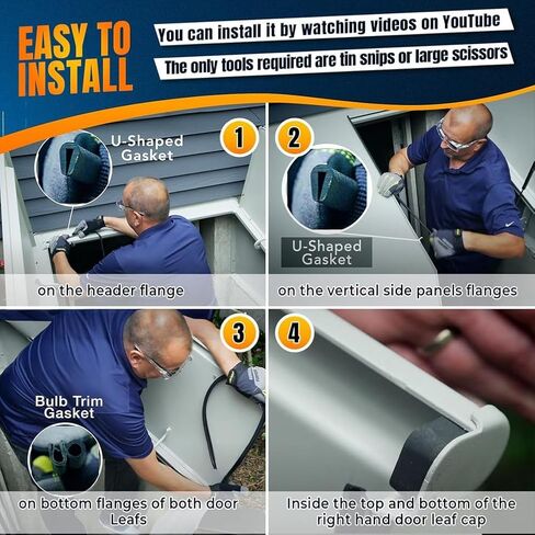 for Bilco Basement Door Weatherstrip Kit (4 Cap Seal Pad,1 Bulb Trim Gasket,1 U Shaped Gasket) Fit for Gordon Bilco Cellar Doors Replacement for Bilco Door Seal Kit Five Year Free Replacement in Kuwait