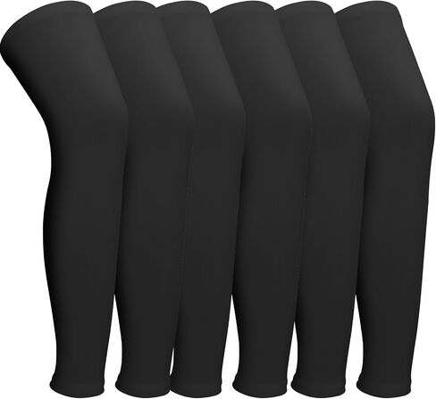 3 Pairs Leg Sleeves, Full Length Leg Compression Sleeve | Sports Leg Knee Sleeve, Anti Slip Silicone Strips in Kuwait