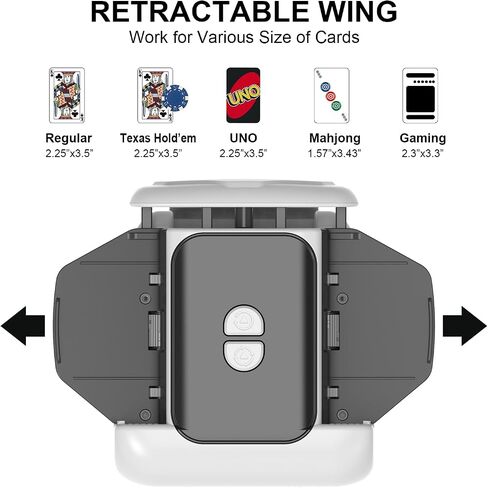 Automatic Card Shuffler with Dual Modes, 1-2 Decks, Smart Stop, Low Noise, Rechargeable & Portable Shuffler Machine for Poker, UNO, Blackjack, Skip-Bo, Phase 10 in Kuwait