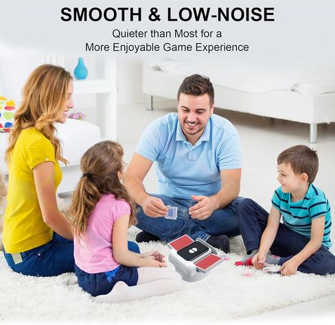 Automatic Card Shuffler with Dual Modes, 1-2 Decks, Smart Stop, Low Noise, Rechargeable & Portable Shuffler Machine for Poker, UNO, Blackjack, Skip-Bo, Phase 10 in Kuwait