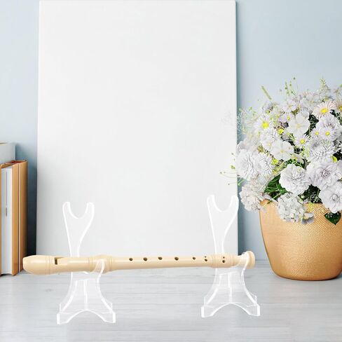 HEALLILY 1 Pair Acrylic Double-layer Desktop Flute Stand Organizer Rack Vertical Recorder and Flute Display Holder for Musical Instrument Storage in Kuwait