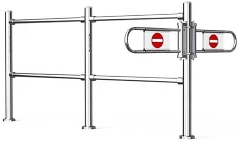 One-Way Traffic Door，Automatic Rebound Swing GateSupermarket Cashier Counter Safety Gate, Spring-Loaded Automatic Swing Door, One-Way Metal Entrance Barrier for Warehouse and Mall ，（Black200 in Kuwait