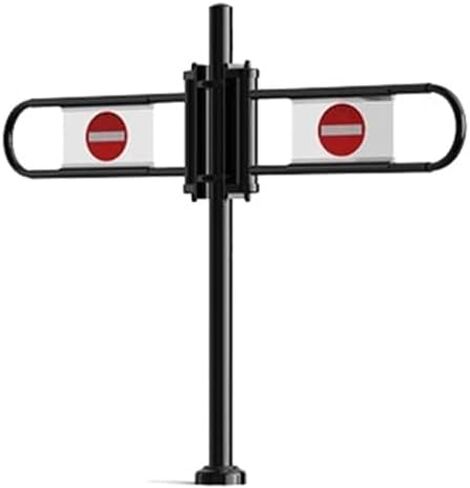 One-Way Traffic Door，Automatic Rebound Swing GateSupermarket Cashier Counter Safety Gate, Spring-Loaded Automatic Swing Door, One-Way Metal Entrance Barrier for Warehouse and Mall ，（Black200 in Kuwait