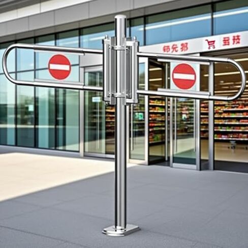 One-Way Traffic Door，Automatic Rebound Swing GateStainless Steel Automatic Swing Door for Supermarkets Security Access, Ideal for Pedestrians & Libraries, 200x100 cm, Spring-Loaded, Sleek S in Kuwait