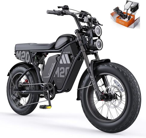 ENGWE M20 3.0 3300W Off-Road Electric Bike—Cruise Control, Speed 40MPH, 60V 40Ah Battery 2h Fast Charging, 180Mile Range, 120Nm of Torque, Hydraulic Brakes and Full Suspension (Black, Dual Battery) in Kuwait