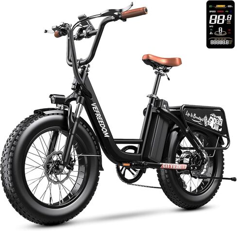 EUY 1500W Peak Electric Bike for Adults, 48V 20Ah Removable Battery Max Range 80Miles & 30MPH Electric Bicycle, 20''×4.0" Fat Tire Ebike,Fast Cargo Ebikes,Commute Mountain E-Bike UL Certified in Kuwait