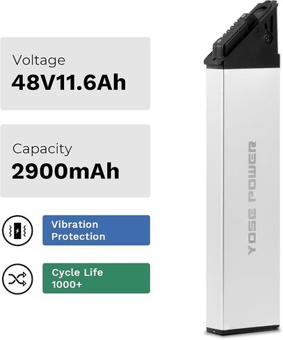 بطارية دراجة كهربائية Yose Power 48V 11.6Ah لمحرك 800W/ 750W/ 500W/ 350W/ 250W/ 100W متوافق مع Lectric لطراز XP Step-Thru 1.0 2.0 3.0 بدون شاحن in Kuwait