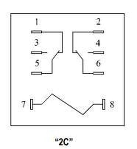 PC740-2C-C3-120A | DPDT 120 AC Coil 40 Amp 250 VAC UL Rated, 2 Pole Ice Cube Power Relay with Top Flange in Kuwait
