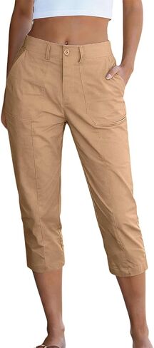 المرأة البضائع Capris المشي لمسافات طويلة 3/4 كابري السراويل خفيفة الوزن سريعة الجافة في الهواء الطلق Sweatpants رياضية فضفاضة غير رسمية مريح السراويل in Kuwait