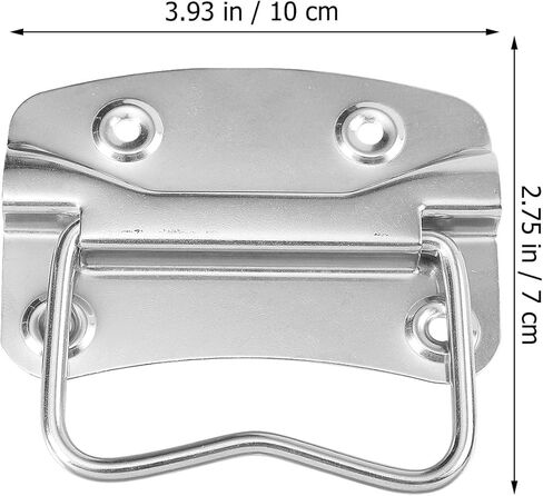 FOMIYES 2pcs Stainless Steel Folding Toolbox Handles Wood Box Loop Pulls Sturdy Metal Drawer Pulls for Industrial Case and Flight Box in Kuwait
