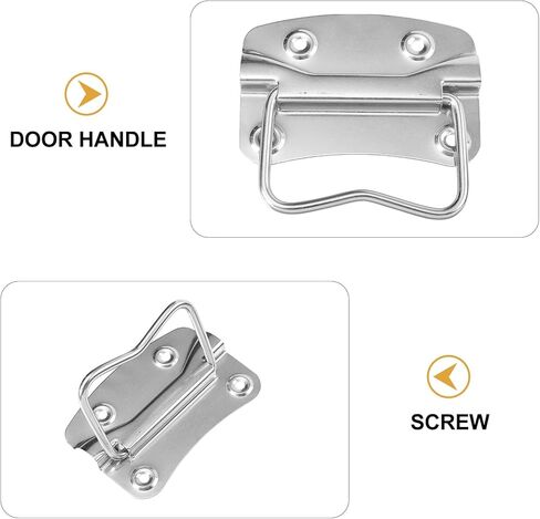 FOMIYES 2pcs Stainless Steel Folding Toolbox Handles Wood Box Loop Pulls Sturdy Metal Drawer Pulls for Industrial Case and Flight Box in Kuwait