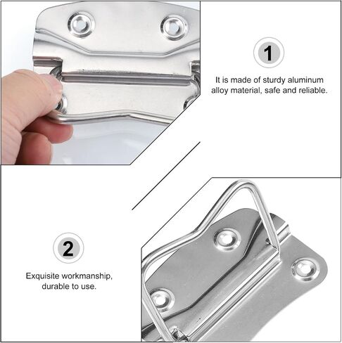 FOMIYES 2pcs Stainless Steel Folding Toolbox Handles Wood Box Loop Pulls Sturdy Metal Drawer Pulls for Industrial Case and Flight Box in Kuwait