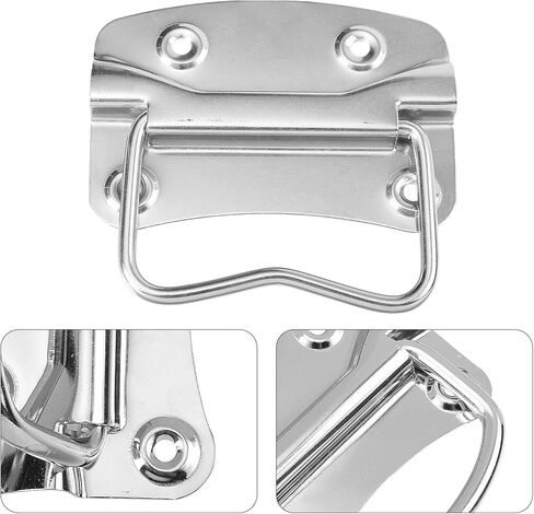 FOMIYES 2pcs Stainless Steel Folding Toolbox Handles Wood Box Loop Pulls Sturdy Metal Drawer Pulls for Industrial Case and Flight Box in Kuwait