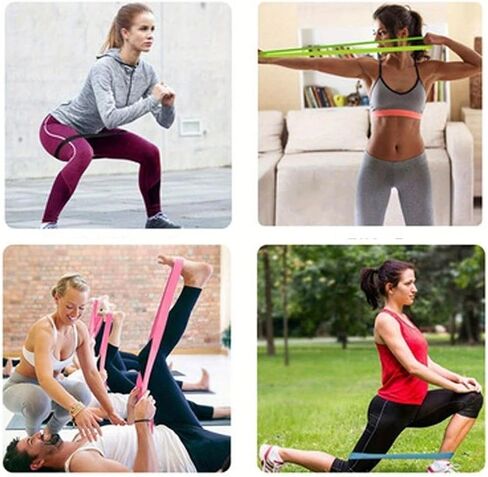 5 Pack Elastic Resistance Bands Set for Hip & Leg Workouts - Multi-Level Loop Exercise Bands for Home Gym, Yoga, Pilates & Strength Training in Kuwait
