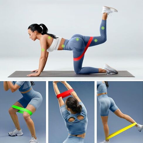 5 Pack Elastic Resistance Bands Set for Hip & Leg Workouts - Multi-Level Loop Exercise Bands for Home Gym, Yoga, Pilates & Strength Training in Kuwait