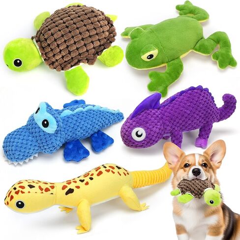 Prime Plets 5 Pack Dog Squeaky Toys ، ألعاب كلب حيوان محشوة ، لعبة Congortment Dog Congortment للكلاب الصغيرة المتوسطة الصغيرة ، لعبة مضغ الكلاب التفاعلية in Kuwait