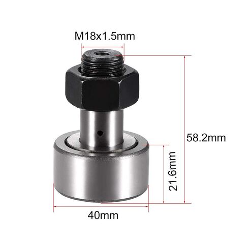 Uxcell CF18 كام Fllower تحمل 40 مللي متر قطر مسمار نوع المسار محمل ذو بكرات إبرية محامل KR40 M18x1.5mm الموضوع in Kuwait