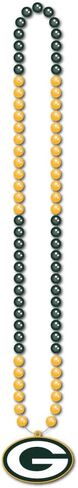 قلادة Denco Green Bay Packers Fan Beads - شعار فريق NFL الرسمي Mardi Gras Style 18 بوصة قلادة مطرزة ليوم اللعبة، ومشجعي كرة القدم in Kuwait