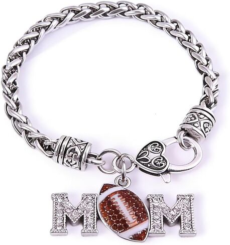 Football Bracelet for Women Men Football Mom Game Day Accessorie Fall Sports Must Haves for Moms Silver Gold Sparking Rhinestone Bracelet Cuba Bracelets in Kuwait