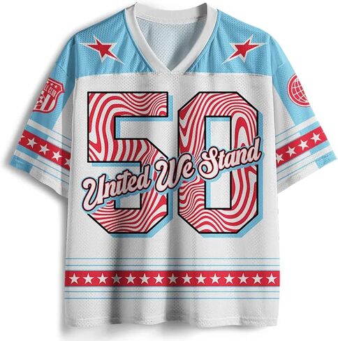 Graphic Jersey Shirts for Men Women United We Stand Football World Cup V Neck Summer Tops Unisex in Kuwait