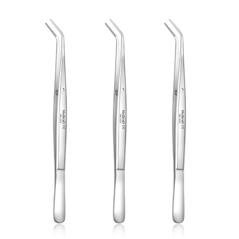 Medkraft 3pcs ملاقط أسنان من القطن الجامعي مقابض عادية - أدوات طب الأسنان لتنظيف الأسنان - نصائح بزاوية مسننة دقيقة - حركة زنبركية - فولاذ مقاوم للصدأ بدرجة جراحية - أعواد أسنان in Kuwait