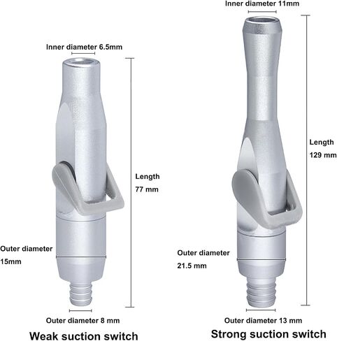 Dental Saliva Ejector Suction Valve Adapters 6 Pack, Universal HVE/SE Tip Adaptor with Strong & Weak Suction Control, Autoclavable Aluminum Dental Suction Valves for Dental Clinic Lab in Kuwait