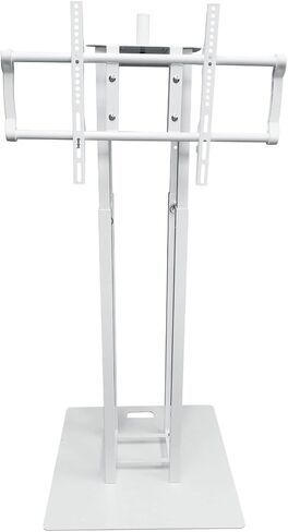 Rockville RTP33-TV Pro White Totem Stand 220 lbs DJ Speaker/Lighting/TV Mount, Detachable TV Mount, Adjustable 39-69 inch Height, Black/White Scrims, for DJs and Event Planners, 2-Piece in Kuwait