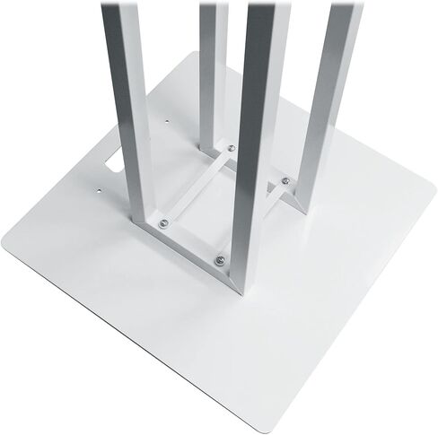 Rockville RTP33-TV Pro White Totem Stand 220 lbs DJ Speaker/Lighting/TV Mount, Detachable TV Mount, Adjustable 39-69 inch Height, Black/White Scrims, for DJs and Event Planners, 2-Piece in Kuwait