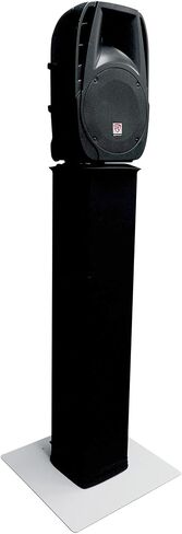 Rockville RTP33-TV Pro White Totem Stand 220 lbs DJ Speaker/Lighting/TV Mount, Detachable TV Mount, Adjustable 39-69 inch Height, Black/White Scrims, for DJs and Event Planners, 2-Piece in Kuwait