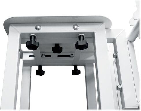Rockville RTP33-TV Pro White Totem Stand 220 lbs DJ Speaker/Lighting/TV Mount, Detachable TV Mount, Adjustable 39-69 inch Height, Black/White Scrims, for DJs and Event Planners, 2-Piece in Kuwait