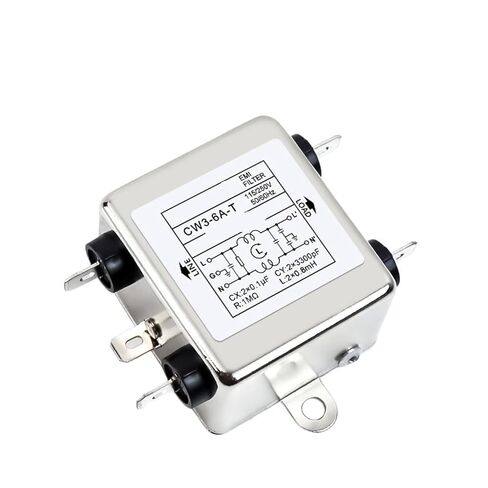 مرشح الطاقة EMI CW3-3A 6A 10A 20A-T AC 220V تنقية التداخل أحادي الطور (3A) in Kuwait