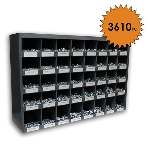 Titan Industrial Supply - مجموعة متنوعة من الأجهزة الخشنة مقاس 3,610 قطعة مترية 10.9 مع براغي ذات غطاء سداسية، وصواميل سداسية، وصواميل قفل من النايلون، وغسالات، وصندوق دورهام المعدني ذو 40 فتحة in Kuwait